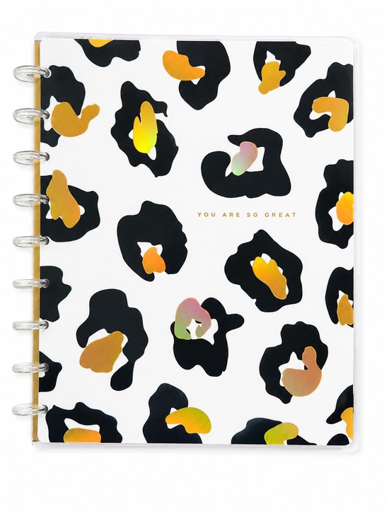 The Happy Planner Other - Leopard Print Disc Bound Planner Journal Gold Holographic “You Are So Great”